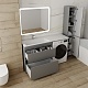 Style Line Тумба с раковиной под стиральную машину Даллас 150 L Люкс Plus серая – фотография-18